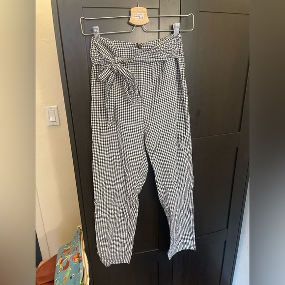 Free People Gingham Tie-Waist Pants - Picture 1 of 2